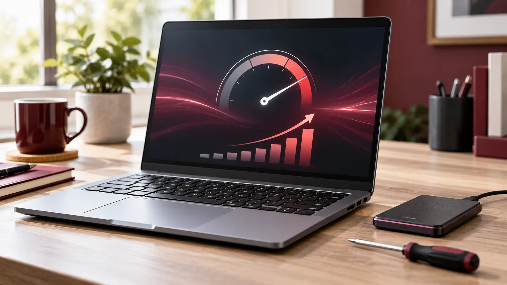 Old laptop being optimized for faster performance